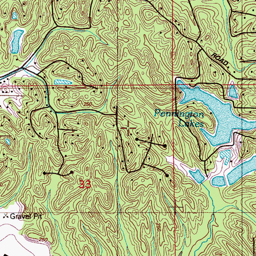 Topographic Map of Fox Run, MS
