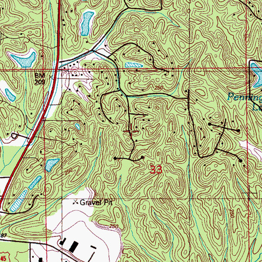 Topographic Map of Fox Run Colony, MS