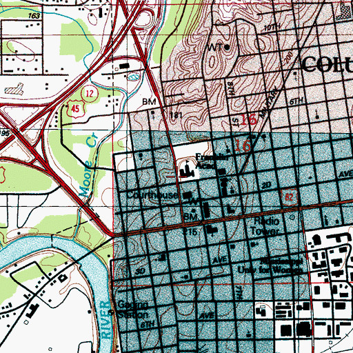 Topographic Map of Franklin Square, MS