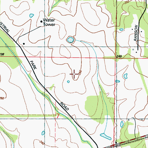 Topographic Map of Golden Triangle Industrial Park, MS