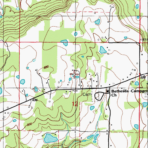 Topographic Map of Township of Washington, AR