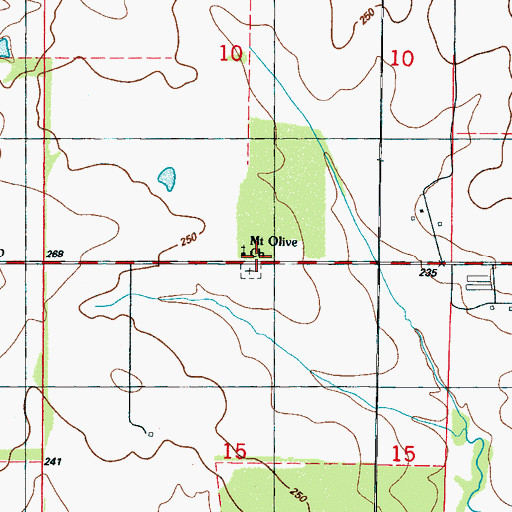 Topographic Map of Hackberry School (historical), MS
