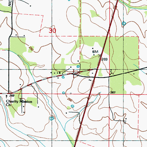 Topographic Map of Harrison Store (historical), MS