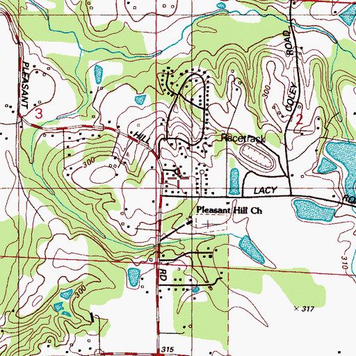 Topographic Map of Lacy Subdivision, MS