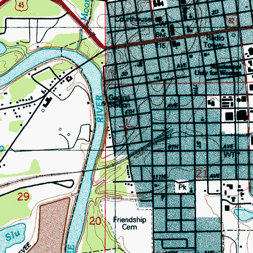 Topographic Map of Lehmquen, MS
