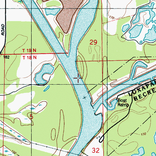 Topographic Map of Luxapallila Shoal, MS