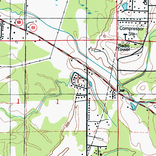 Topographic Map of Lynn Estates, MS