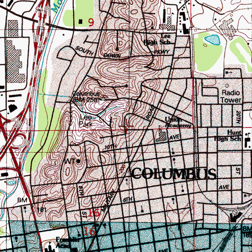 Topographic Map of Magnolia Hill, MS