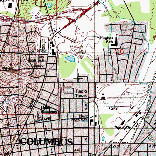 Topographic Map of Maranatha Faith Center, MS