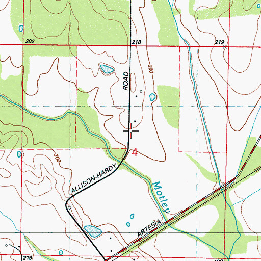 Topographic Map of McIntyre (historical), MS