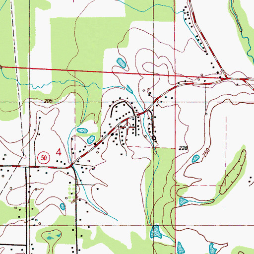 Topographic Map of Melco Subdivision, MS