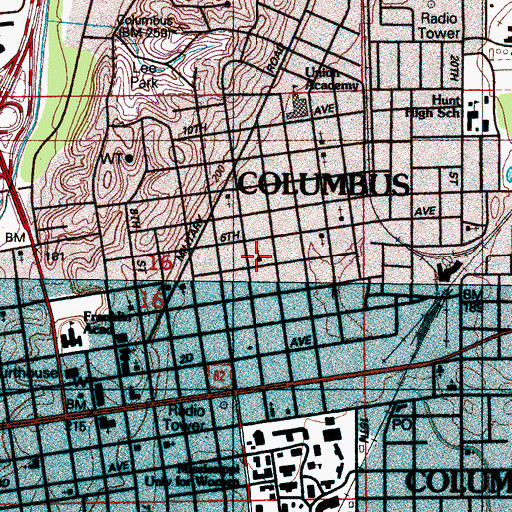 Topographic Map of Missionary Union Baptist Church, MS