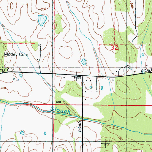 Topographic Map of Motley Church, MS