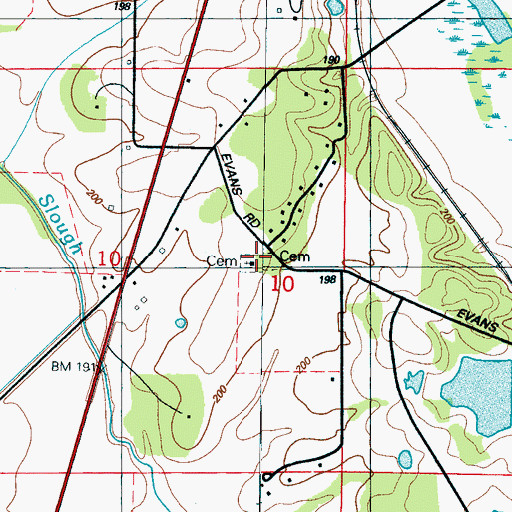 Topographic Map of Mount Ararat Cemetery, MS