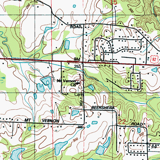 Topographic Map of Mount Vernon School (historical), MS