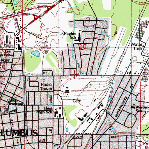 Topographic Map of Mount Zion Missionary Baptist Church, MS