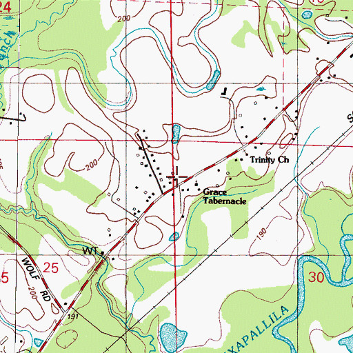 Topographic Map of Mullins Store (historical), MS