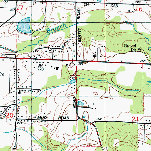 Topographic Map of New Hope Church (historical), MS