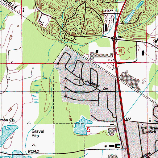 Topographic Map of Northaven Woods, MS