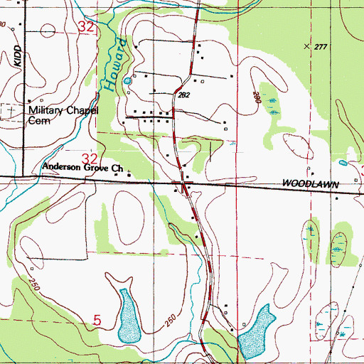 Topographic Map of Perkins Store (historical), MS