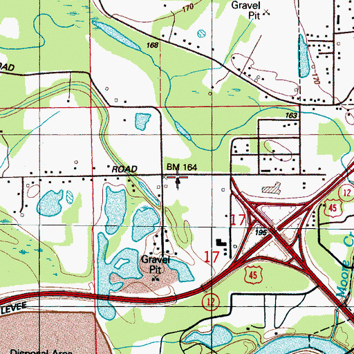 Topographic Map of Plymouth Baptist Church, MS