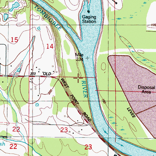 Topographic Map of Plymouth Bluff Nature and Cultural Study Center, MS