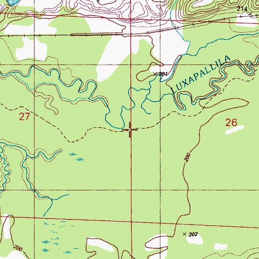 Topographic Map of Powells Shop (historical), MS