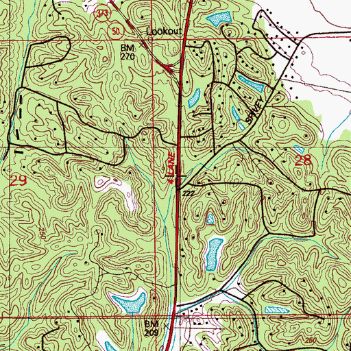 Topographic Map of Prince of Peace Lutheran Church, MS