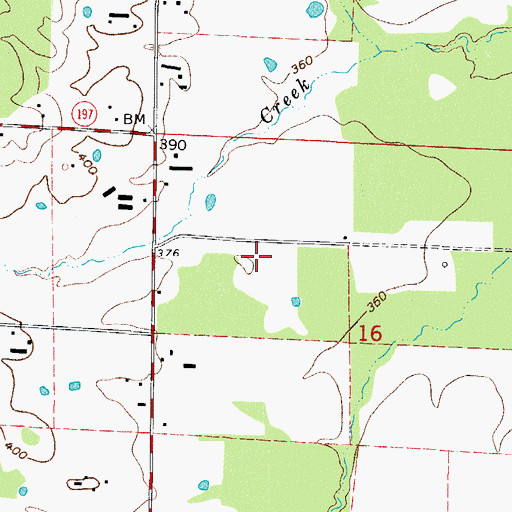 Topographic Map of Township of Cane Creek, AR