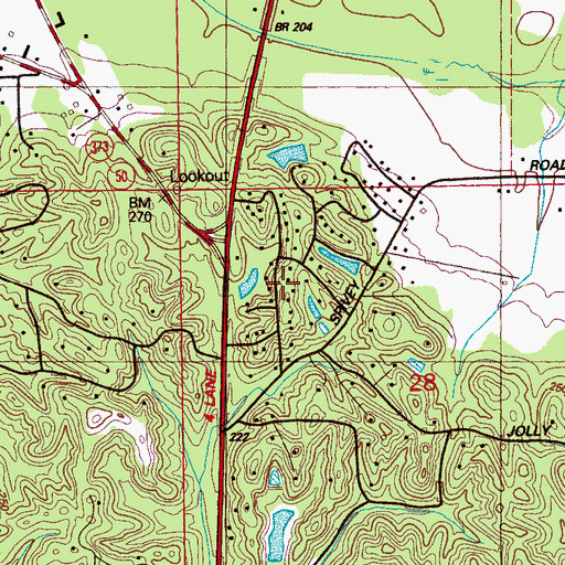 Topographic Map of Propst Highlands, MS