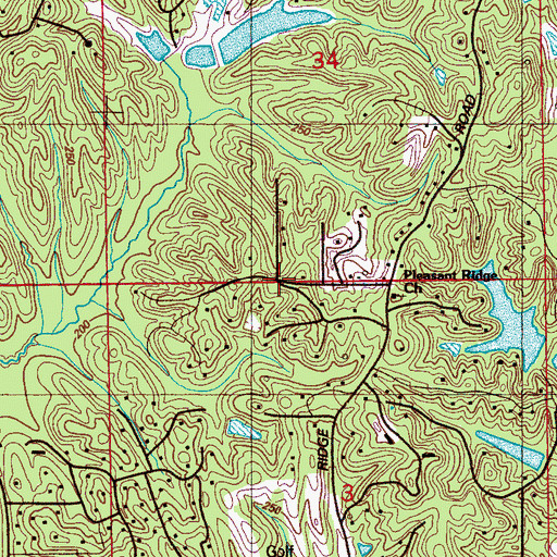 Topographic Map of Rolling Fork Estates, MS