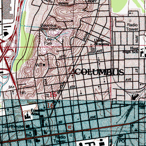 Topographic Map of Saint James United Methodist Church, MS