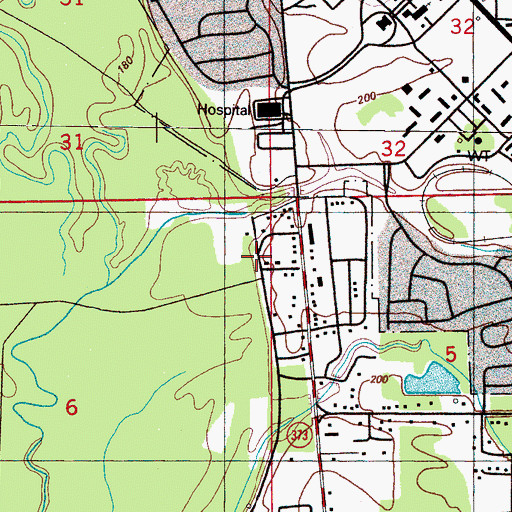 Topographic Map of Sanctified Church (historical), MS