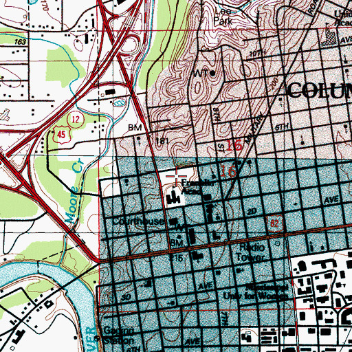 Topographic Map of Saunders Field, MS