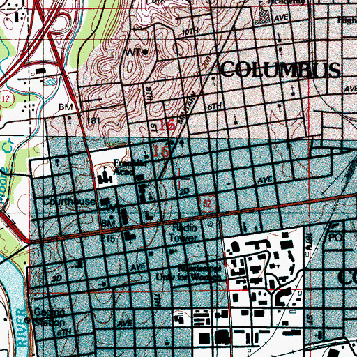 Topographic Map of Snowdoun, MS