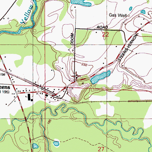 Topographic Map of Steen Church of Christ, MS