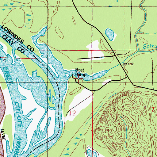 Topographic Map of Stinson Creek Recreation Area, MS