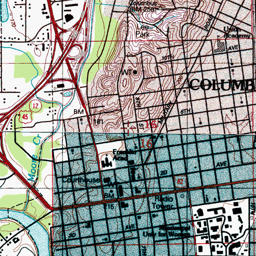 Topographic Map of Themerlaine, MS