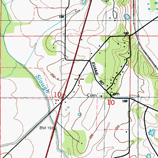 Topographic Map of Thomas Store (historical), MS