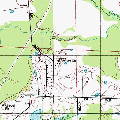 Topographic Map of Victory Christian Academy, MS
