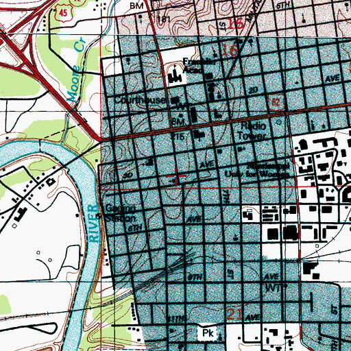 Topographic Map of Victory Tabernacle, MS