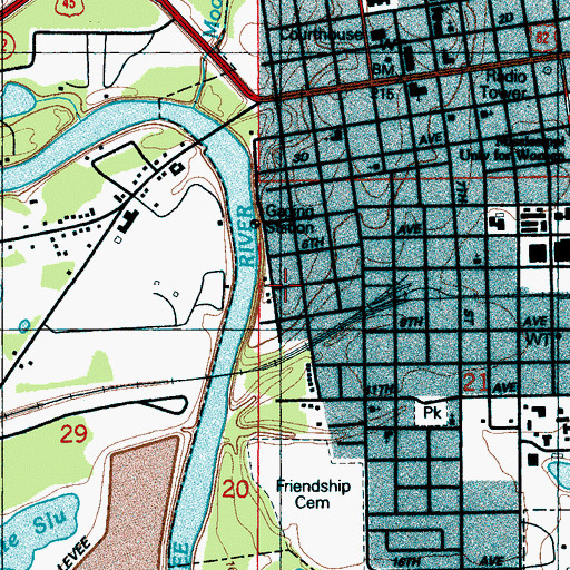 Topographic Map of White Arches, MS