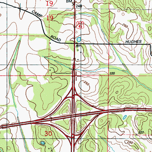 Topographic Map of Wolfe Creek (historical), MS