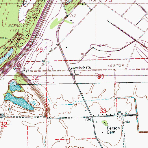 Topographic Map of Anarke School (historical), MS