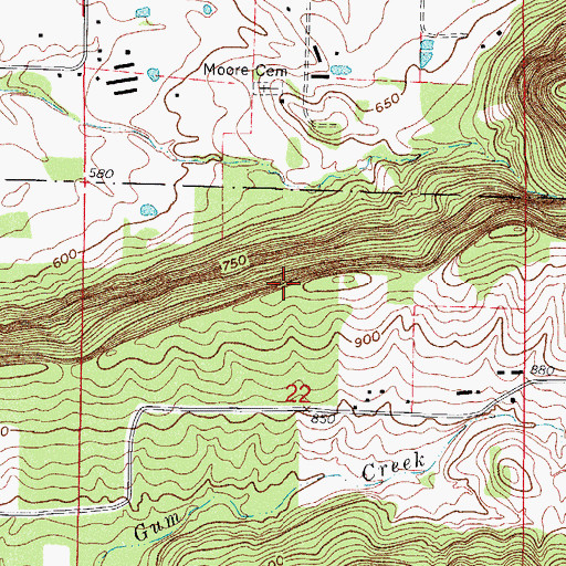 Topographic Map of Township of Johnson, AR