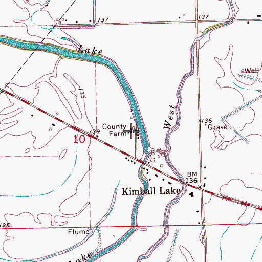 Topographic Map of Bolivar County Farm, MS