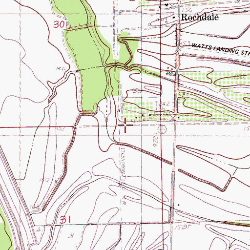 Topographic Map of Burken Church (historical), MS