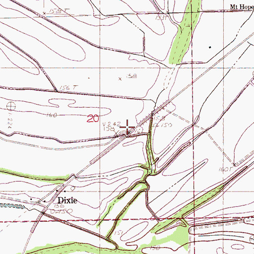 Topographic Map of Eldridge Church (historical), MS