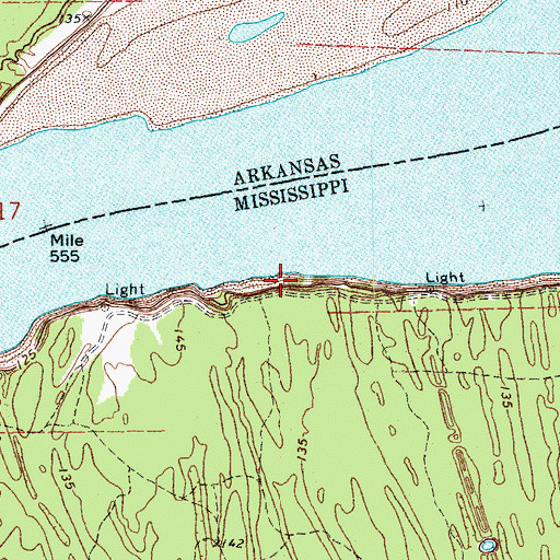 Topographic Map of Huntington Point Revetment, MS