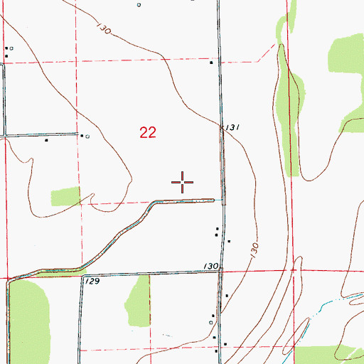Topographic Map of Interstate Woods, MS